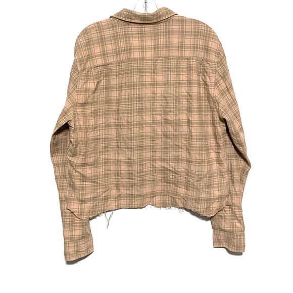 Current Elliott Size 3 The Mell Shirt Painter Plaid Button Raw Hem NWT Womens - Picture 2 of 9